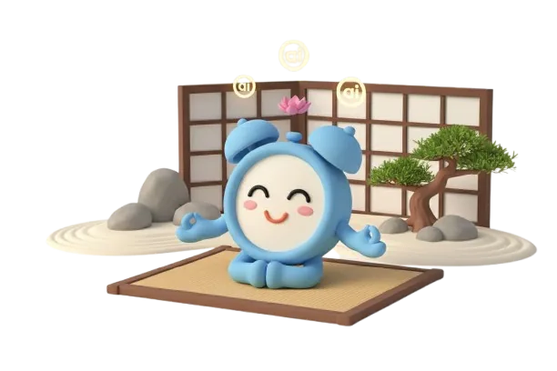 Reloj zen meditando en un ambiente tranquilo